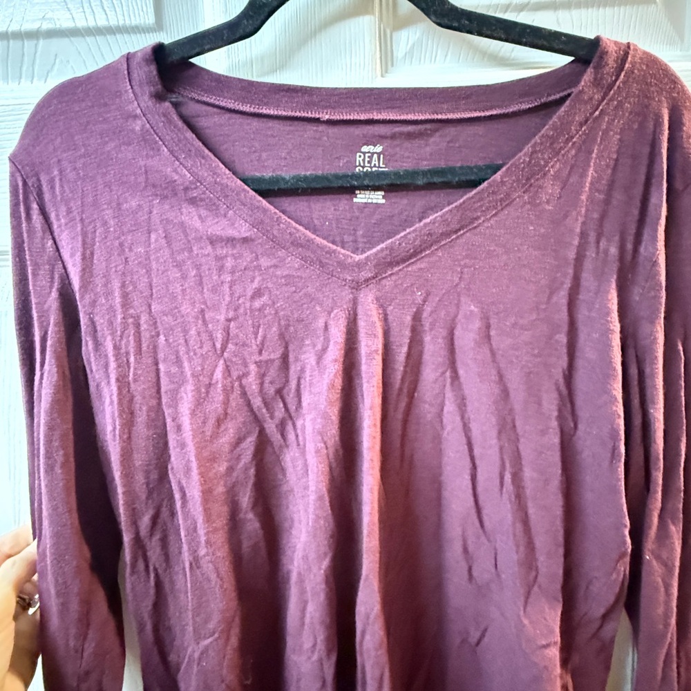 Aerie Deep Purple Long Sleeve Tee - Picture 3 of 3